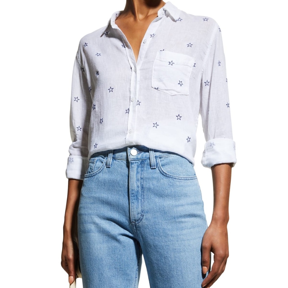Rails Charli Star Linen Blend Blouse In Flocked M… - image 7